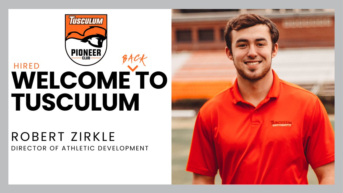 .<a href="/TusculumUniv/">Tusculum University</a> &amp; <a href="/TusculumFB/">Tusculum Football</a> alum Robert Zirkle named Director of Athletic Development <a href="/TU_PioneerClub/">Tusculum University Pioneer Club</a> #PioneerUP 
Full Story: tusculum.prestosports.com/general/2023-2…