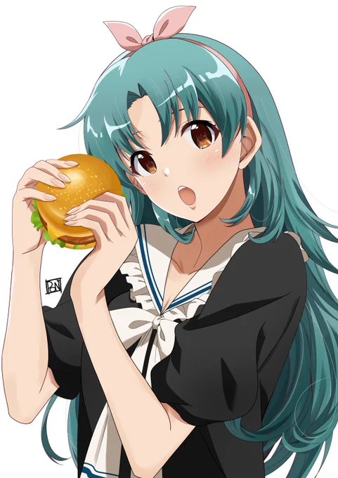 バーガーを食べたい徳川まつりさん。#徳川まつり 