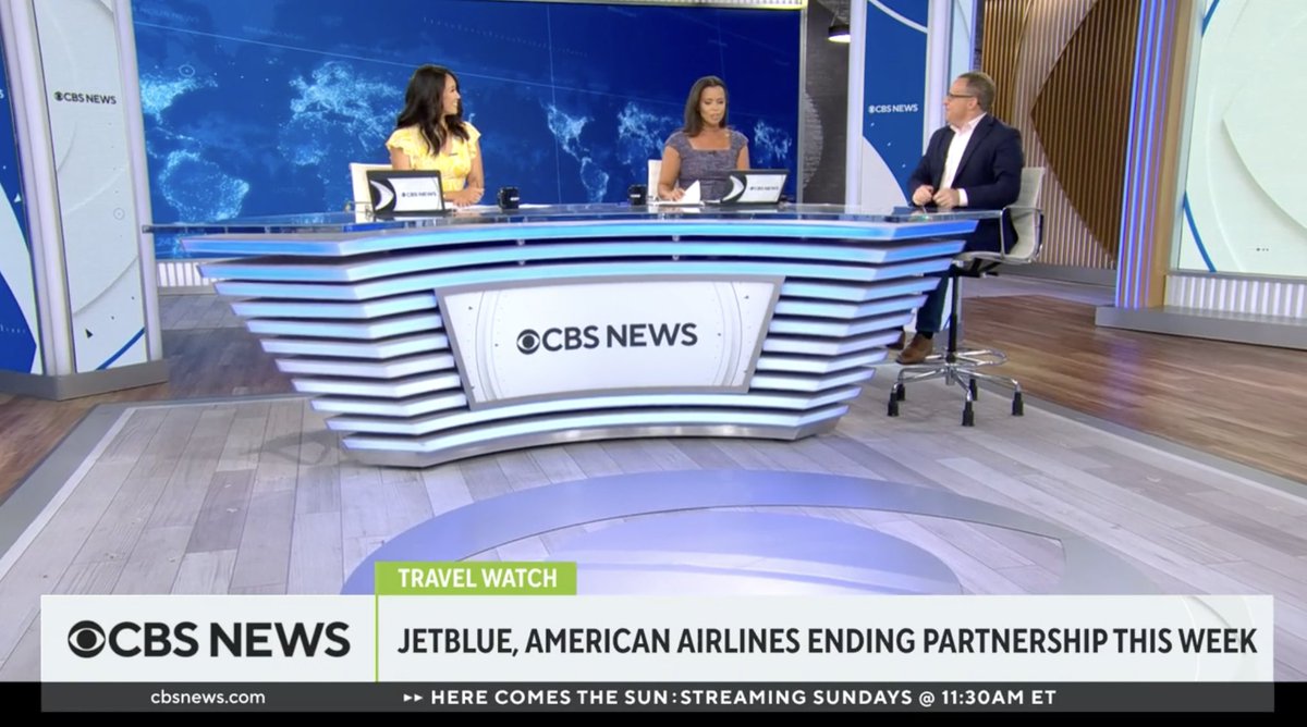 It was great to join @CBSNews this morning to talk about the end of the @JetBlue and @AmericanAir partnership, what it means for fliers and for JetBlue's plans to acquire @SpiritAirlines Watch the segment here: cbsnews.com/live/video/202…