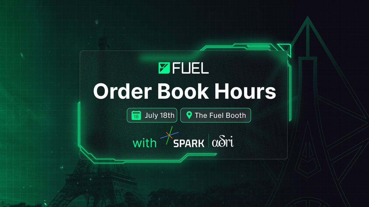 Attending EthCC? Join Fuel’s order book hours with <a href="/compolabs/">Composability Labs</a> &amp; <a href="/aori_io/">aori</a> tomorrow, July 18th, at 11 AM.