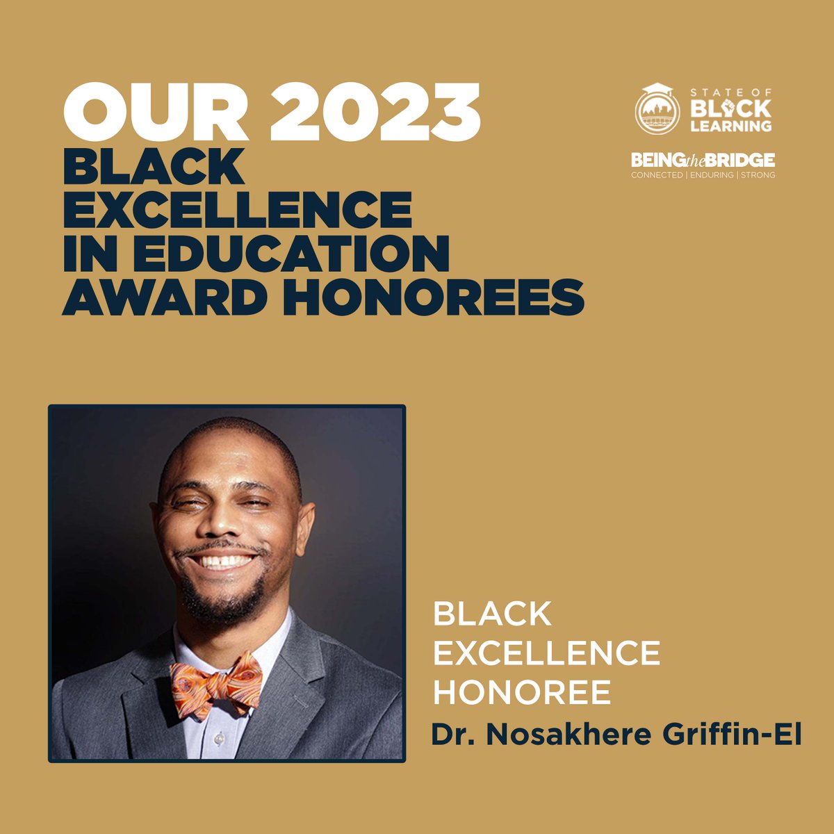 drgriffinel's tweet photo. I am  excited to announce that I have been awarded prestigious the State of Black Learning's Black Excellence in Education Award. I am  honored &amp; thankful for the recognition of my work in assisting Black kids in seeing the connection between building their dreams &amp; reading. https://t.co/TRaVjAPfCI