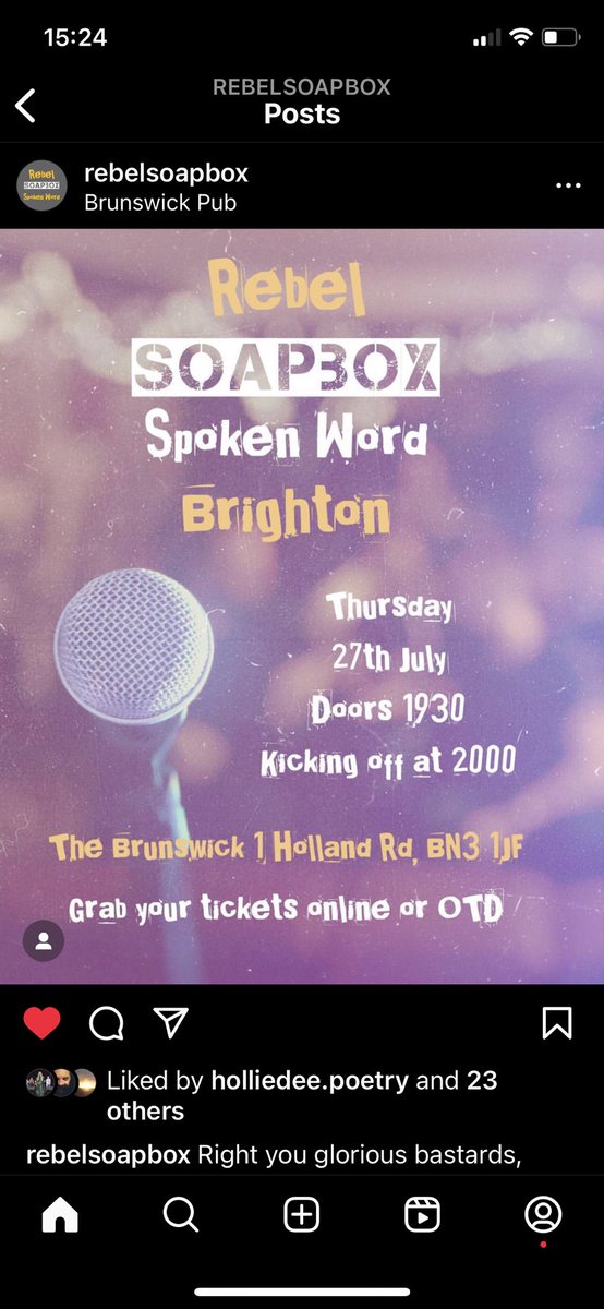Catch me <a href="/rebelsoapbox/">rebelsoapbox</a> on July 27th #brighton #poet #spokenword #beach