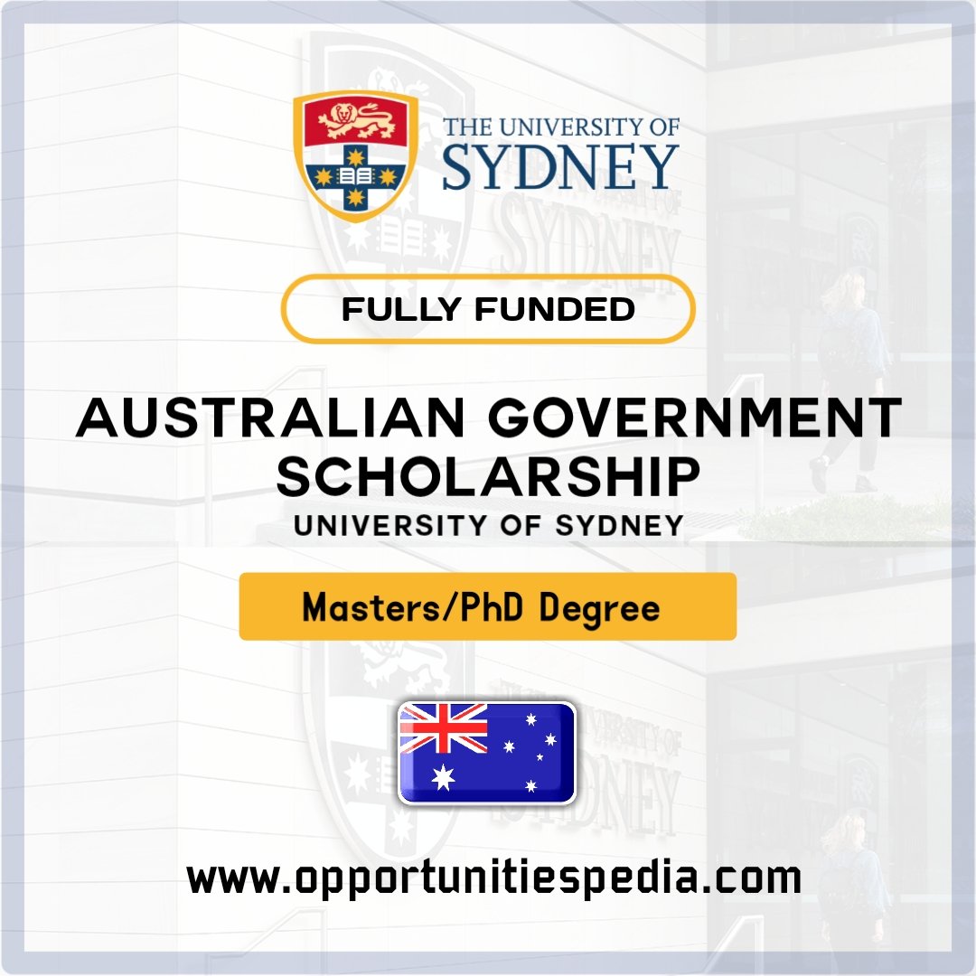 Fully Funded Australian Government Scholarships 2023

✅️ University of Sydney

Details: bit.ly/3ni6r0d

Benefits:
☆ Airfare Tickets
☆ Full Tuition Fee
☆ Living costs
☆ OHC
