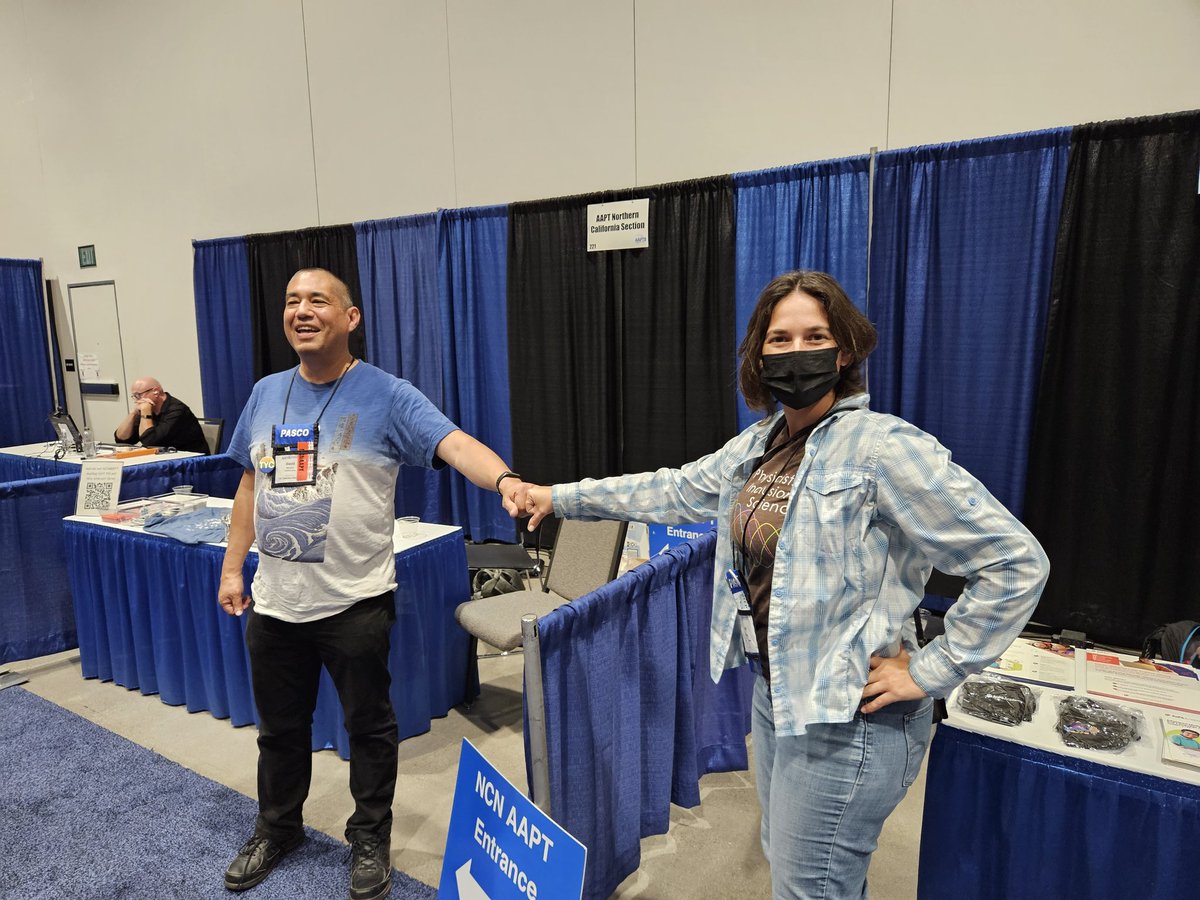 "Wonder Twins Activate!"
Our <a href="/NCNAAPT/">NCNAAPT</a> and <a href="/SCAAPT/">SCAAPT</a> section reps David <a href="/ThePhysicsShow/">The Physics Show</a> and Bryn <a href="/BrynBishop1/">Bryn Bishop</a> staffing the section booths last night #AAPTSM23.