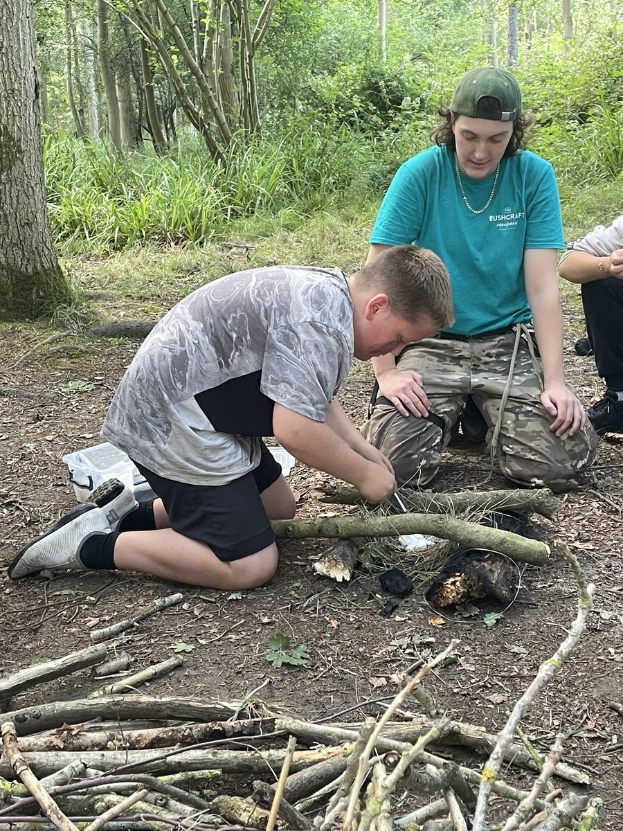 Amazing BBQ lunch cooked on open fires built by the year 7s real life skills