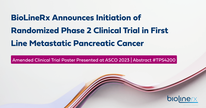 BioLineRx_Ltd's tweet photo. BioLineRx today announced the initiation of a randomized, investigator-initiated Phase 2 clinical trial in first line metastatic pancreatic cancer based on preliminary data from the single-arm pilot phase. https://t.co/qJFEz96ZAO https://t.co/UAvUFwLrcW