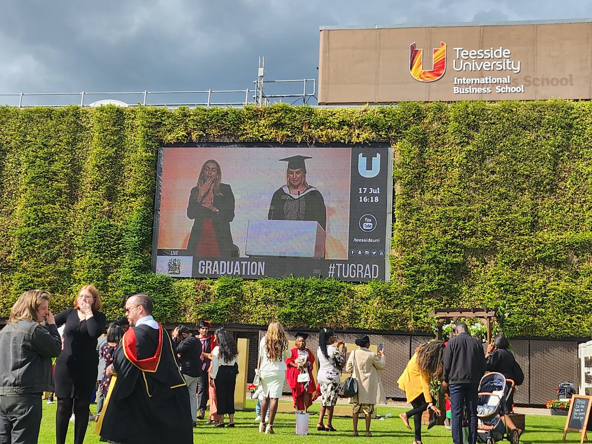 Mal_Fitzgerald's tweet photo. My colleague Sarah Bishop doing a fantastic job as Master of Ceremonies at one of our graduation events. #teamteesside https://t.co/7e0lO3oDTX