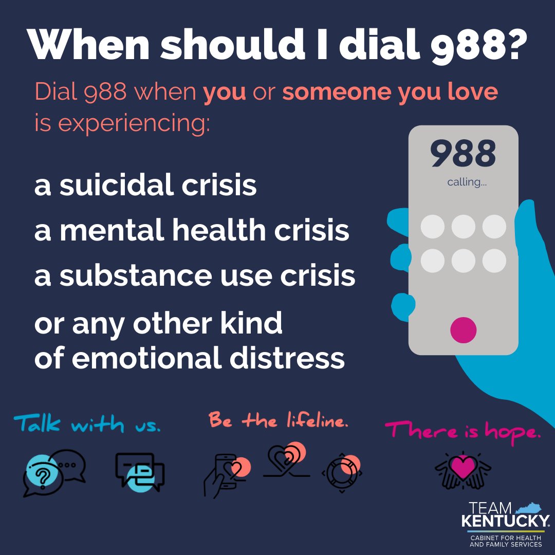 We recently marked the 1st anniversary of 988. Please, share this. We want every Kentuckian who needs it to know they can connect with a compassionate and trained counselors who can help.