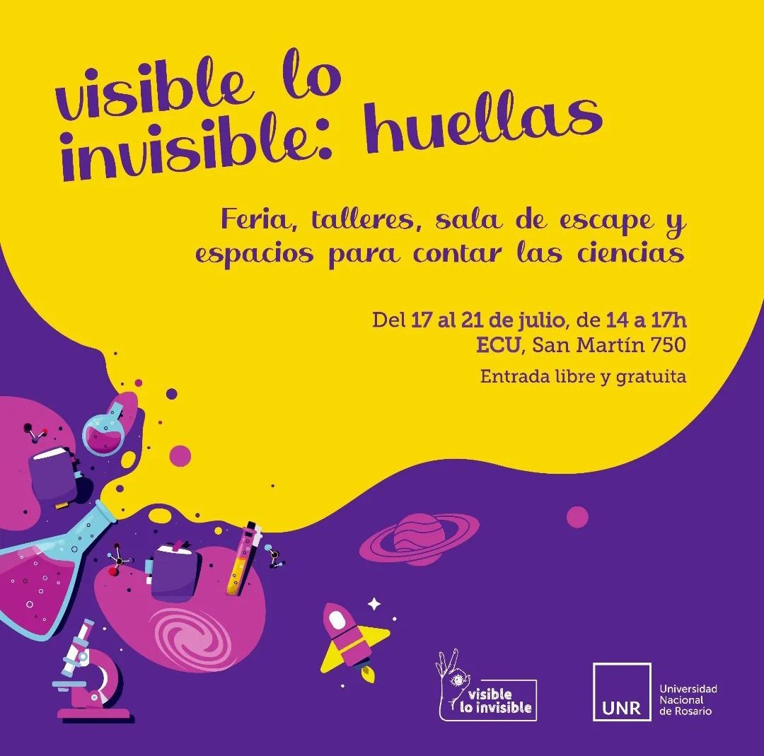 ComplejoCAM's tweet photo. 🤩 Vacaciones de invierno!!!
Queremos contarles que también vamos a estar presentes, por segundo año consecutivo, en la propuesta de vacaciones de invierno de @CienciasUNR, #visibleloinvisible: huellas.
El equipo del Programa PuntoEdu los y las espera en el stand!
+info en hilo👇 https://t.co/YYjbQbYAt6