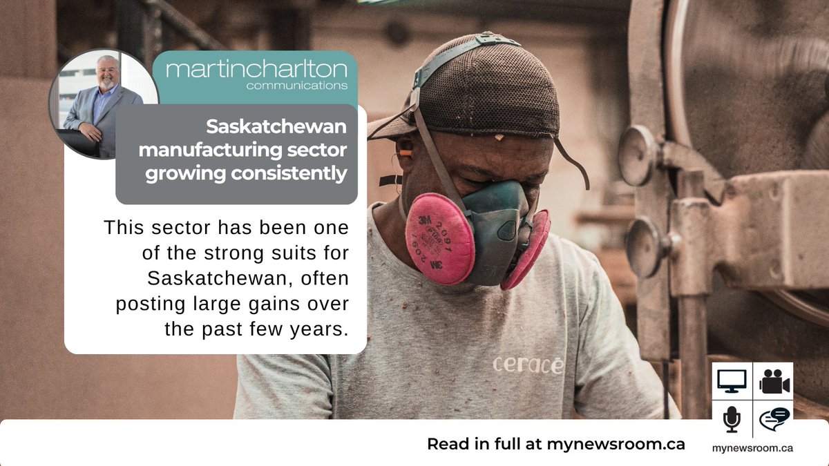 Saskatchewan's manufacturing sector has been on a growth track with few bumps or variations and providing consistent employment income. 

mynewsroom.ca/saskatchewan-m…