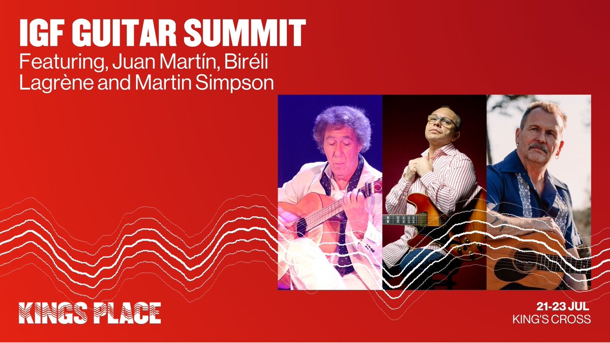 @TheIGF Guitar Summit is back for 3 days of concerts, workshops, and masterclasses with renowned guitarists Juan Martín, Biréli Lagrène, Martin Simpson and many more. Friday, Saturday & Sunday. 🎟️kingsplace.co.uk/IGFGuitarSummit