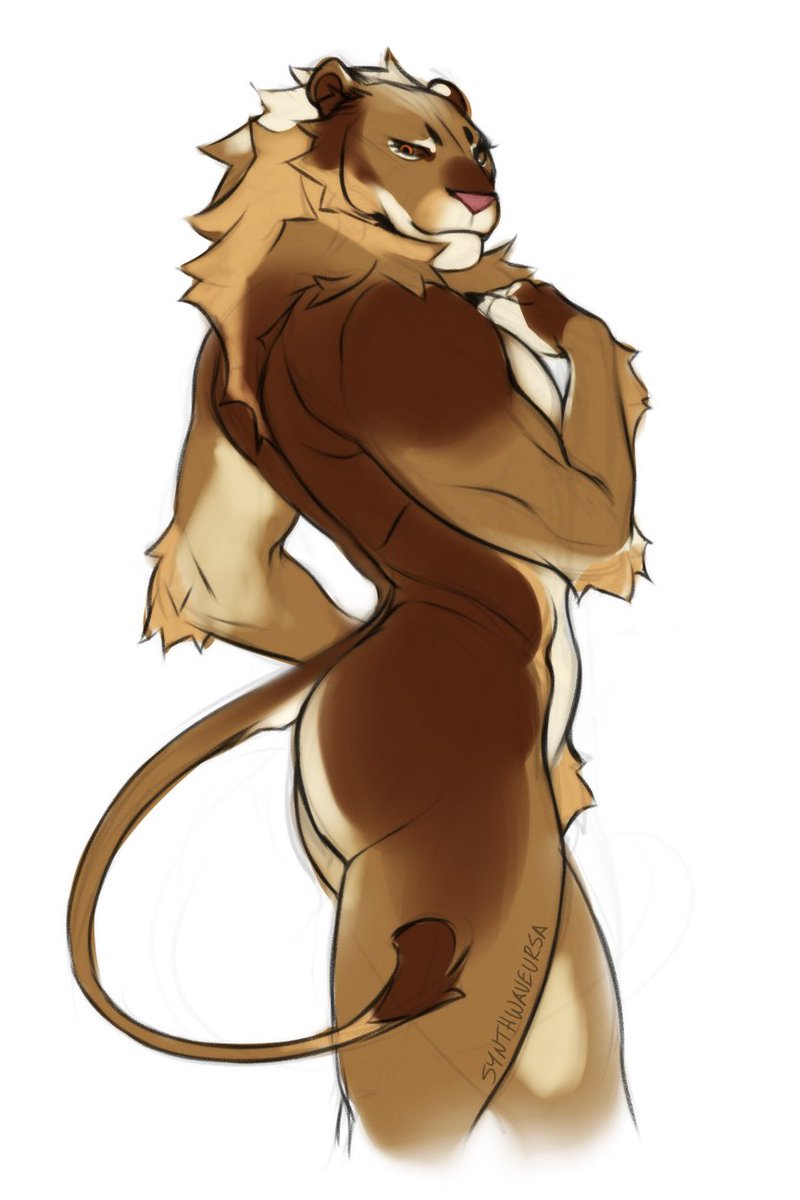 synthwaveursa's tweet photo. masculinized lion lady that's been floating around in my head for a minute https://t.co/kyQXBA5x75