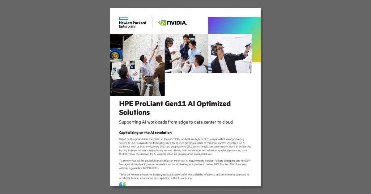 These #HPE Gen11 AI-optimized solutions support AI workloads from edge to data center to the cloud! ☁️🙌🤖 Check out this solution brief to learn more. If you'd like additional insights, feel free to contact Technology Integration Group. stuf.in/bbtp6a