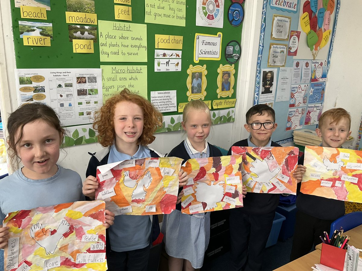 StBernardsep's tweet photo. Here are some of the wonderful pieces of art inspired by our RE work on the gifts of the Holy Spirit. #stbRE #stbArt https://t.co/xLNsZQurbJ