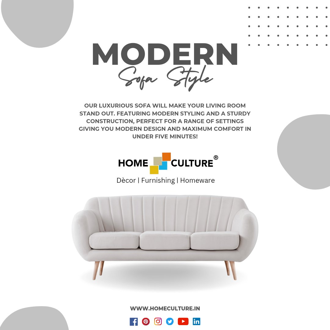 HomeCulture's tweet photo. Home culture™ is a way of thinking and living. It's an oasis of comfort, elegance and tranquility. Home culture brings together sofa's that provides the ultimate in rest, relaxation and style.

#sofa #customize #livingroom #luxurydecor #homecultureindia #modern https://t.co/UbEyAxCrjC