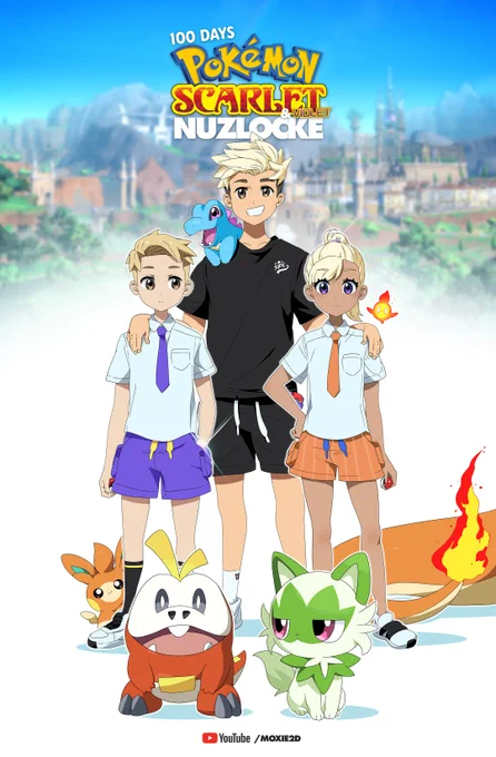 100 Days in a Pokemon Scarlet & Violet Nuzlocke is penciled in for July 22!  Some of you called it - I delayed another week, but the reason is SO good i promise you  100 days, 100 anime drawings, 2 universes & a story that accidentally came together like i still cannot believe