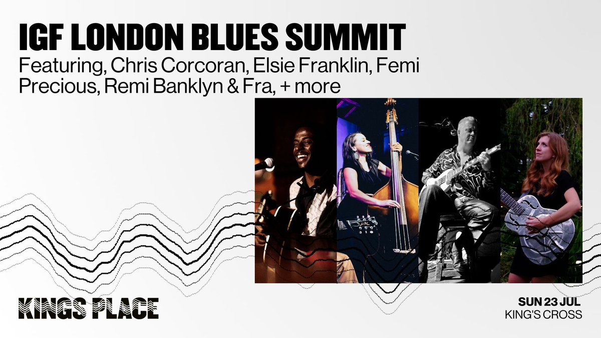 @TheIGF also for the first time present the London Blues Summit as part of the festival, curated by jump blues guitarist Chris Corcoran. 🎟️kingsplace.co.uk/IGFLondonBlues…