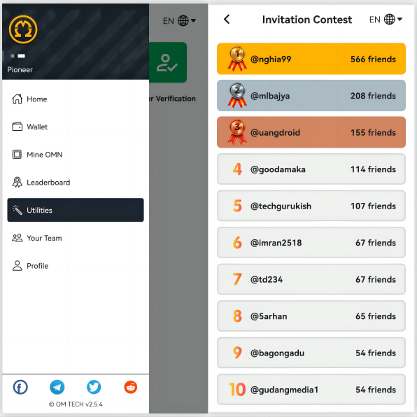 📢 Only five days left in the Invitation Contest Round 3 and the heat is on! 🔥 For real-time leaderboard updates, head to the 'Utilities' section in our APP.

Keep the invites coming and climb the leaderboard. You might be our next big winner! #Omeganetwork