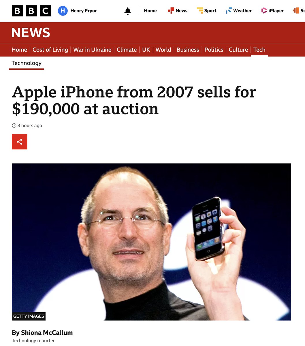 HenryPryor's tweet photo. I've still got my original 8GB  iPhone in it's box. I wonder what it's worth.. 📱 https://t.co/X1fATn2pRx