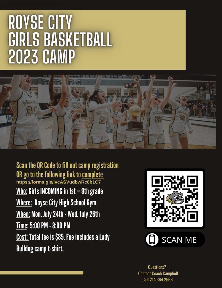 Come camp with current and former Lady Bulldogs! Follow the link below for registration. #CampwiththeChamps @Genevieve_E33 

🔗docs.google.com/forms/d/e/1FAI…