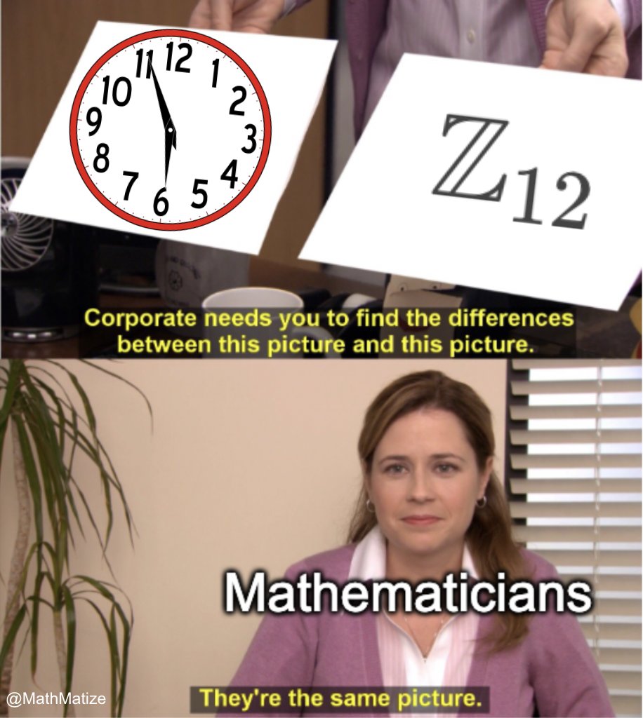MathMatize's tweet photo. Time modulo 12 https://t.co/JFz5Rqo2EZ