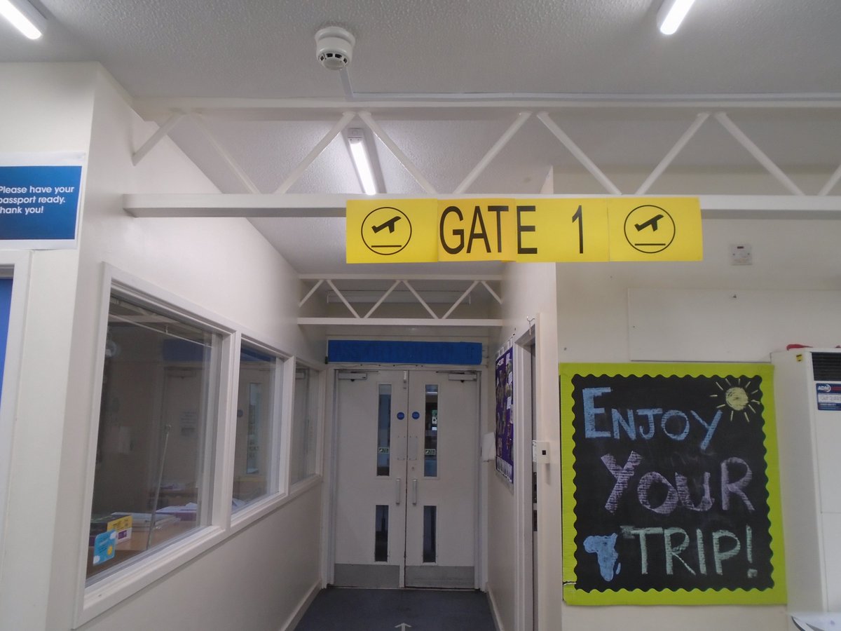 StaInfantJunior's tweet photo. Children had to have their tickets and passports checked before boarding the plane and being flown to their country for multicultural week by Mr Russell and Miss Barnes! The children loved this experience and they were able to understand how airports work! https://t.co/3ExsFUbxOv