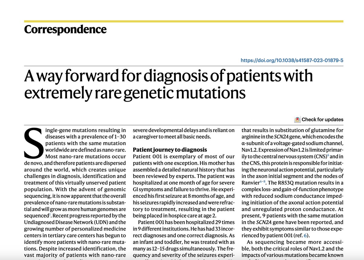A way forward for diagnosis of patients with extremely rare genetic mutations go.nature.com/3XV03Qa