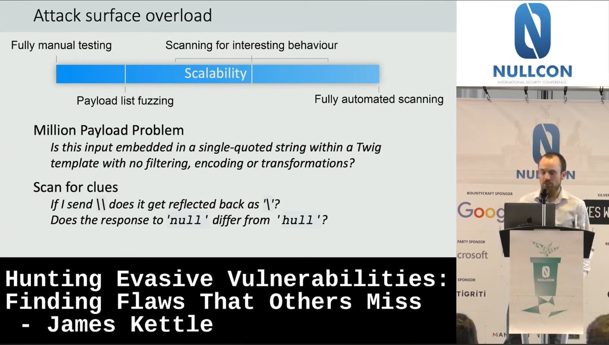 Jhaddix's tweet photo. Still one of the best talks on contextual and missed vulns I've seen by @albinowax 

🧩 Hunting Evasive Vulnerabilities: Finding Flaws That Others Miss

https://t.co/owilrhm0VL https://t.co/RFQ966fhOh