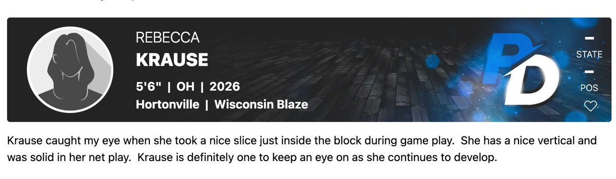 Another great shoutout from the Prep Dig Stick-up on our 15 Red player Becca Krause!🏐 #betheflame #wiblaze #volleyball