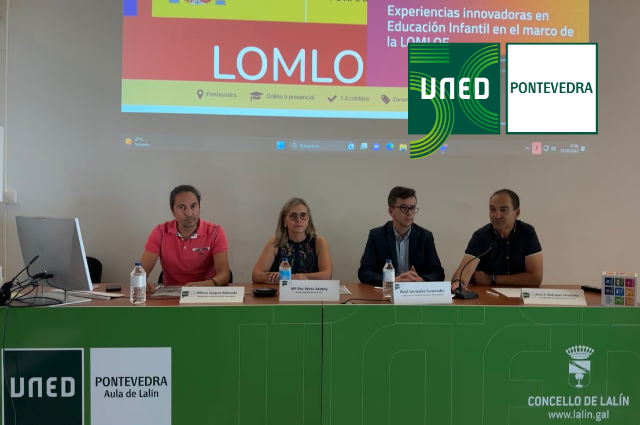 🏖️ Comenzamos desde el Aula de Lalín el curso "Experiencias innovadoras en Educación Infantil en el marco de la LOMLOE" Presentan, subdirector Alfonso Vázquez, teniente Alcalde de Lalín Paz Perez Asorey, director del curso Raúl González y coordinador del Aula J. Antonio Rodríguez
