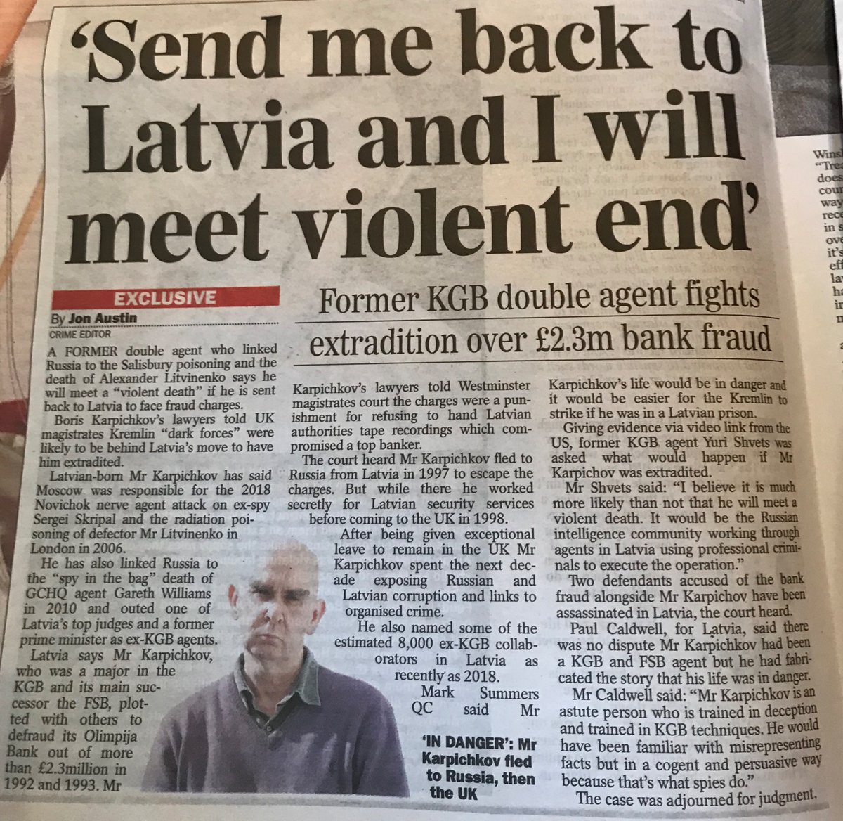 RuffPhilip's tweet image. "8,000 ex-KGB collaborators in Latvia" 
- Daily Express, 2 August. 2020 #Baltics #VDK 🕵️‍♂️