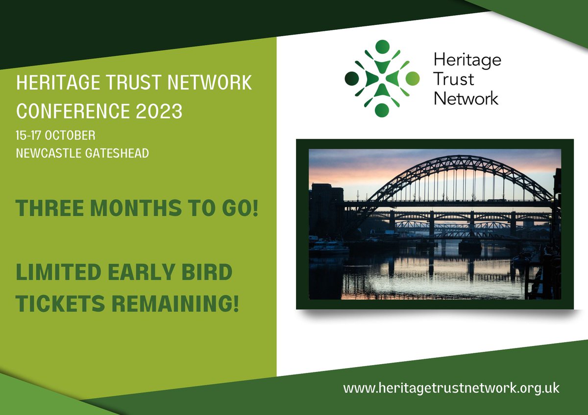 Heritage_Net_UK's tweet photo. We are only three months away from the 2023 Heritage Trust Network conference!

Limited early bird tickets remaining so make sure you get booked from just £160! GO online to https://t.co/Y8YfWW2BCG and get yours booked now. https://t.co/Mhr5P32vj1