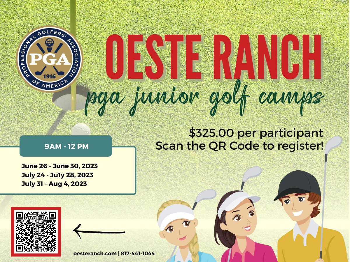 GolfOeste's tweet photo. If you missed out on the first camp, there is still one more week until our next round of junior golf camps! 🏌️‍♂️
Get your junior signed up today! 

More information:
https://t.co/GdVlXYOCp7 https://t.co/eXnQ6sC4ql