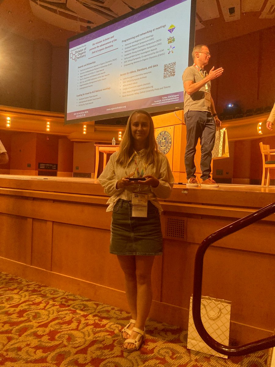 Congratulations to C-CAS trainee Sierra Hart (@Sigman_Lab) for receiving the Best Poster Award at the National Organic Chemistry Symposium at the University of Notre Dame! #NOS2023ND #NationalOrganicChemistrySymposium #Research #chemistry #ACS #NotreDame #UniversityofUtah