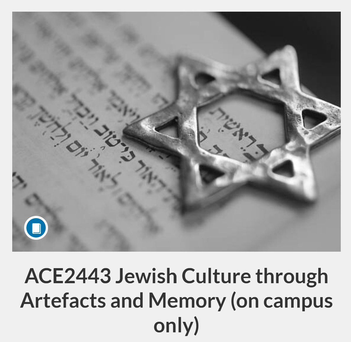 📢I'm lecturing with <a href="/ACEUCC/">ACE UCC</a> in a module I created "Jewish Culture through Artefacts and Memory". If you or anyone you know are interested in Jewish culture, memory, and objects signup below!📢
#ucc #adulteducation #jewishstudies #teaching 
✍️📒signup: ace.open.ucc.ie/courses/ace244…