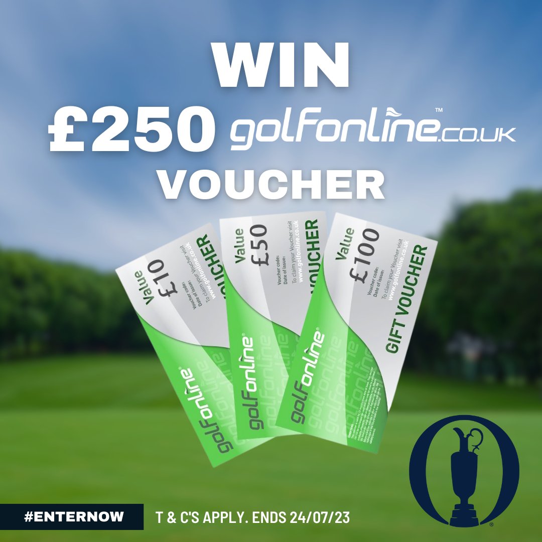 GolfOnline's tweet image. ⚡️ GOLFONLINE GIVEAWAY ⚡️

𝗪𝗜𝗡 a £250 #GolfOnline Voucher! 🎁 

Celebrate #TheOpen and 𝗘𝗡𝗧𝗘𝗥 𝗡𝗢𝗪 🤯

ENTER: 
1⃣ Follow @GolfOnline
2⃣❤️ &amp;amp; RT
3⃣Predict the Winner 💭
 
🏌️‍♂️ BONUS: Sign up for our newsletter 📩 for 50 EXTRA entries! LINK IN BIO ⬆️

#Giveaway 🛑 Ends 24/07