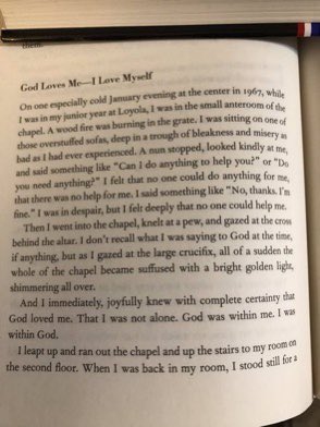 drglennsullivan's tweet photo. In her memoir, Marsha Linehan, the creator of DBT, records that her own years-long mental anguish resolved after a mystical experience: “all of a sudden the whole of the chapel was suffused with a bright golden light, shimmering all over” (p. 102). https://t.co/znTwcX5c4v
