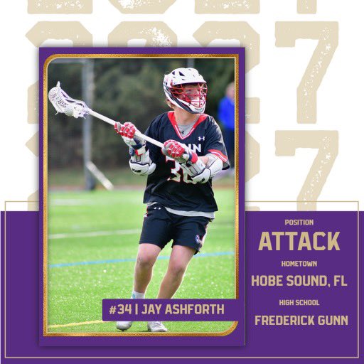 Sewanee Lacrosse (@sewaneetigerlax) on Twitter photo Welcome to Jay Ashforth, the next member of our 2027 class! Jay Ashforth! The attackman comes from <a href="/GoGunn1850/">The Frederick Gunn School</a> and LI Sting! Welcome, Jay!! #YSR Welcome to Jay Ashforth, the next member of our 2027 class! Jay Ashforth! The attackman comes from <a href="/GoGunn1850/">The Frederick Gunn School</a> and LI Sting! Welcome, Jay!! #YSR