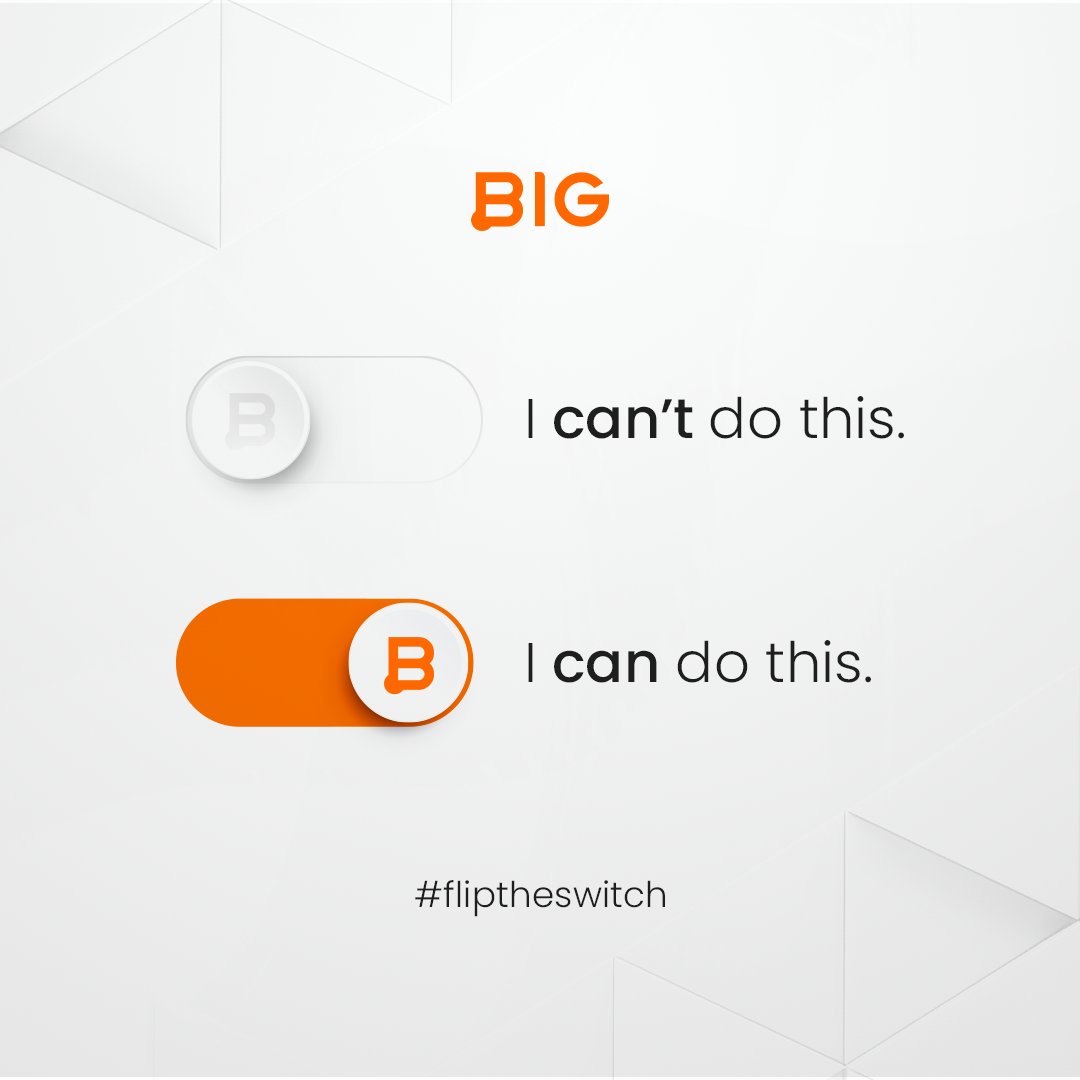 BinstinctsGroup's tweet photo. Do you ever find yourself caught in the 'I can't do this' mindset? 

It's time to flip the switch and unlock your true potential. Believe in yourself and embrace the incredible possibilities that await. You've got this!

#MotivationMonday https://t.co/iolklz5Eka