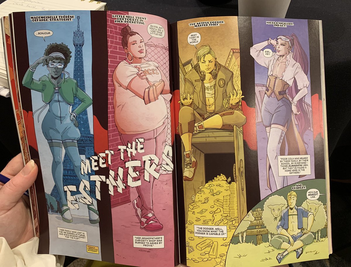 #DickensSociety23 is in full swing! A great paper from @drchrislouttit on how graphic novels do more than serve as intros to texts. They are better understood as creative redrawings of the boundaries of C19 fiction. Particularly enjoyed ‘The Esthers’ from ‘Olivia Twsit’!