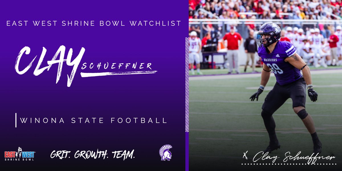 WSU LB <a href="/CSchueffner/">Clay Schueffner</a> has been placed on <a href="/ShrineBowl/">East-West Shrine Bowl</a> watchlist. He is one of nine D2 players placed on the watchlist‼️

shrinebowl.com/shrine-bowl-10…

#GGT⚔️