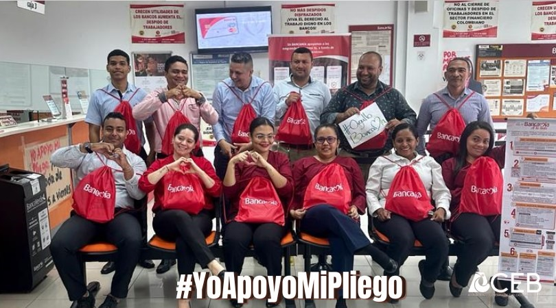 acebnacional's tweet photo. Trabajador@s en Bancamía #UnidoPor Un incremento salarial justo, por la estabilidad laboral y por una política comercial justa #YoApoyoMiPliego  

Damos inicio a la segunda semana de negociación ¡Tú respaldo te hace y nos hace más fuertes! ¡ Afíliate! ACEB ! 📷313 8700509 https://t.co/eU8zUrL5ip