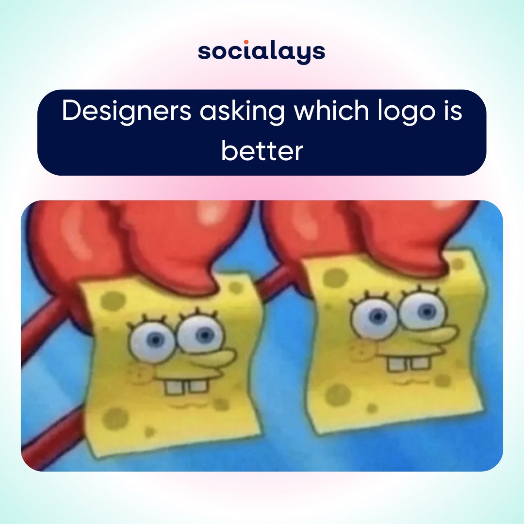 socialays's tweet photo. We appreciate your attention to detail, designers, but sometimes we marketers need a little more guidance than pixel perfection. Let's settle this with a good old coin toss, shall we? 🪙😄 #LogoDilemma #meme #marketing #funny #DigitalMarketing https://t.co/lVqJM8yMOd