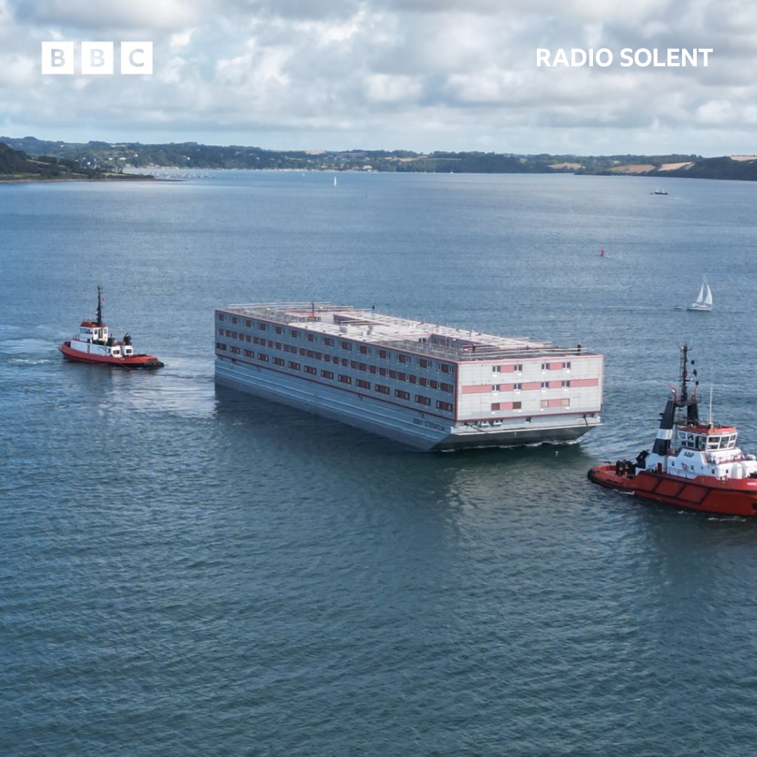 Destination: Dorset. 
The migrant barge left Falmouth this morning. Find out more here 👉 bbc.in/43w15U7

📸 Darren Barker

#BibbyStockholm #PortlandPort #MigrantBarge