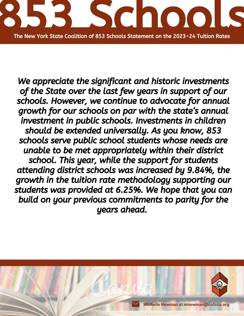 853Schools's tweet photo. The 853 releases statement on the issuance of the 2023-24 Tuition Rates: https://t.co/ihPfSZinLm