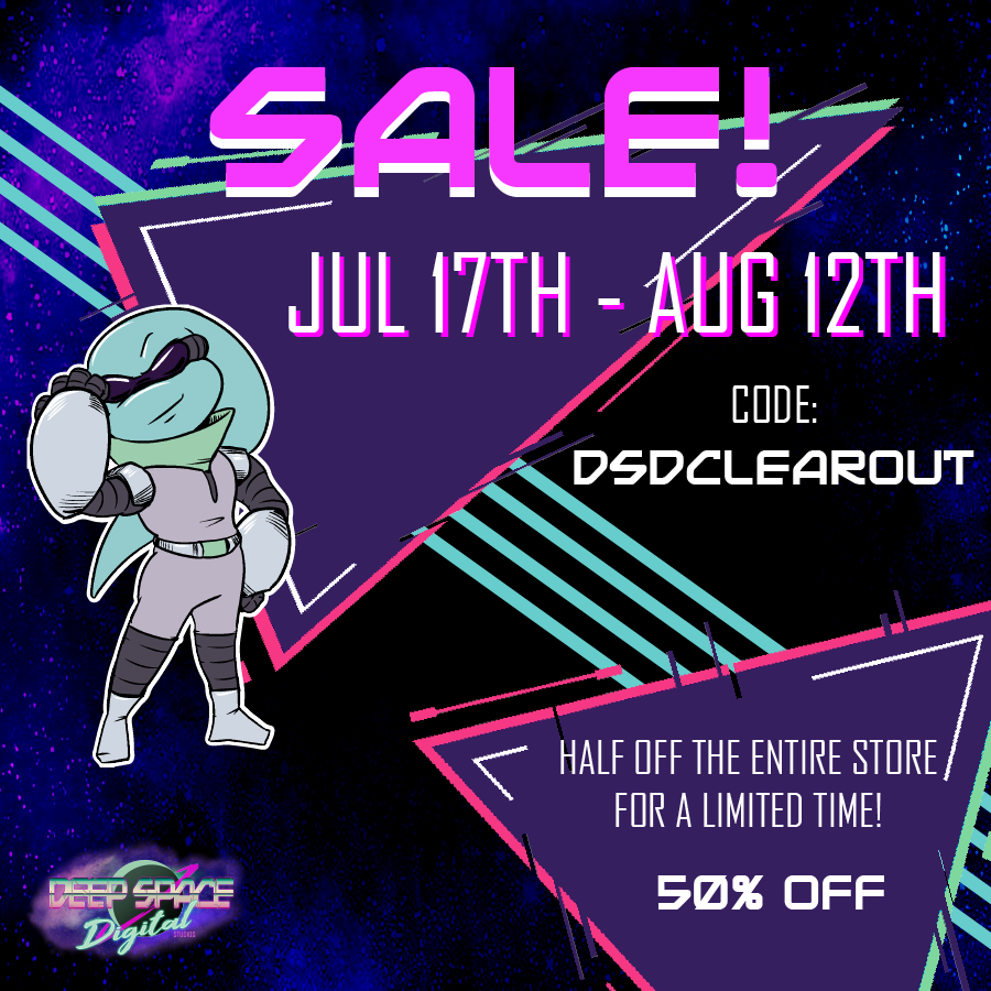 DeepSpaceDigtl's tweet photo. Gotta make room for new stock!
50% off the entire store from Jul 17th- Aug 12th
https://t.co/NWMp1peG5b https://t.co/B0eY4nkVTP