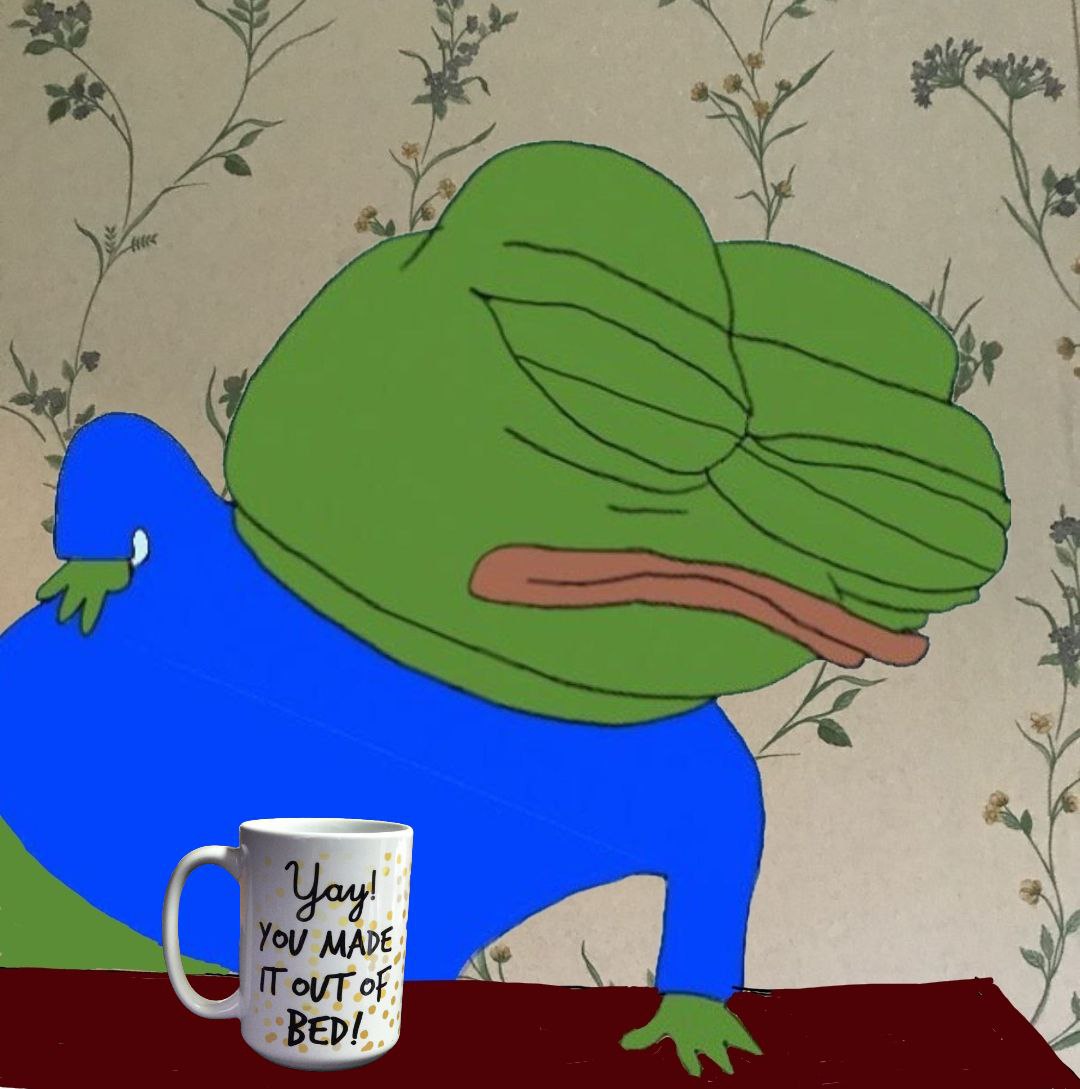 pepecoins's tweet photo. GM to everyone who made it out of bed 🐸

Happy Monday! https://t.co/cBIxmTr1uh