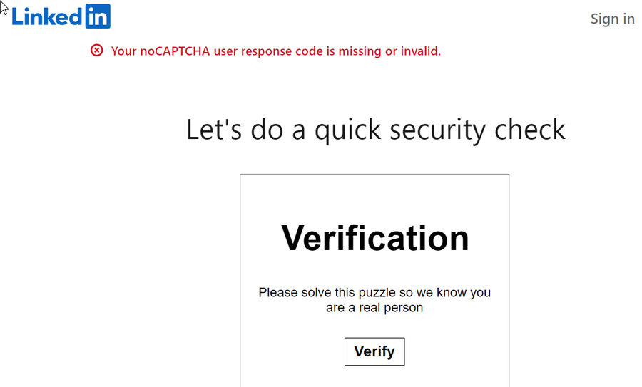 Over THREE WEEKS, multiple requests for help from you, NO SOLUTION. Multiple browsers, computers and internet connections tried. Caches cleared multiple times - SAME ERROR.. We PAY for this service. I NEED this service for work. HELP PLEASE <a href="/LinkedIn/">LinkedIn</a> <a href="/linkedinhelp/">LinkedIn Help</a>
