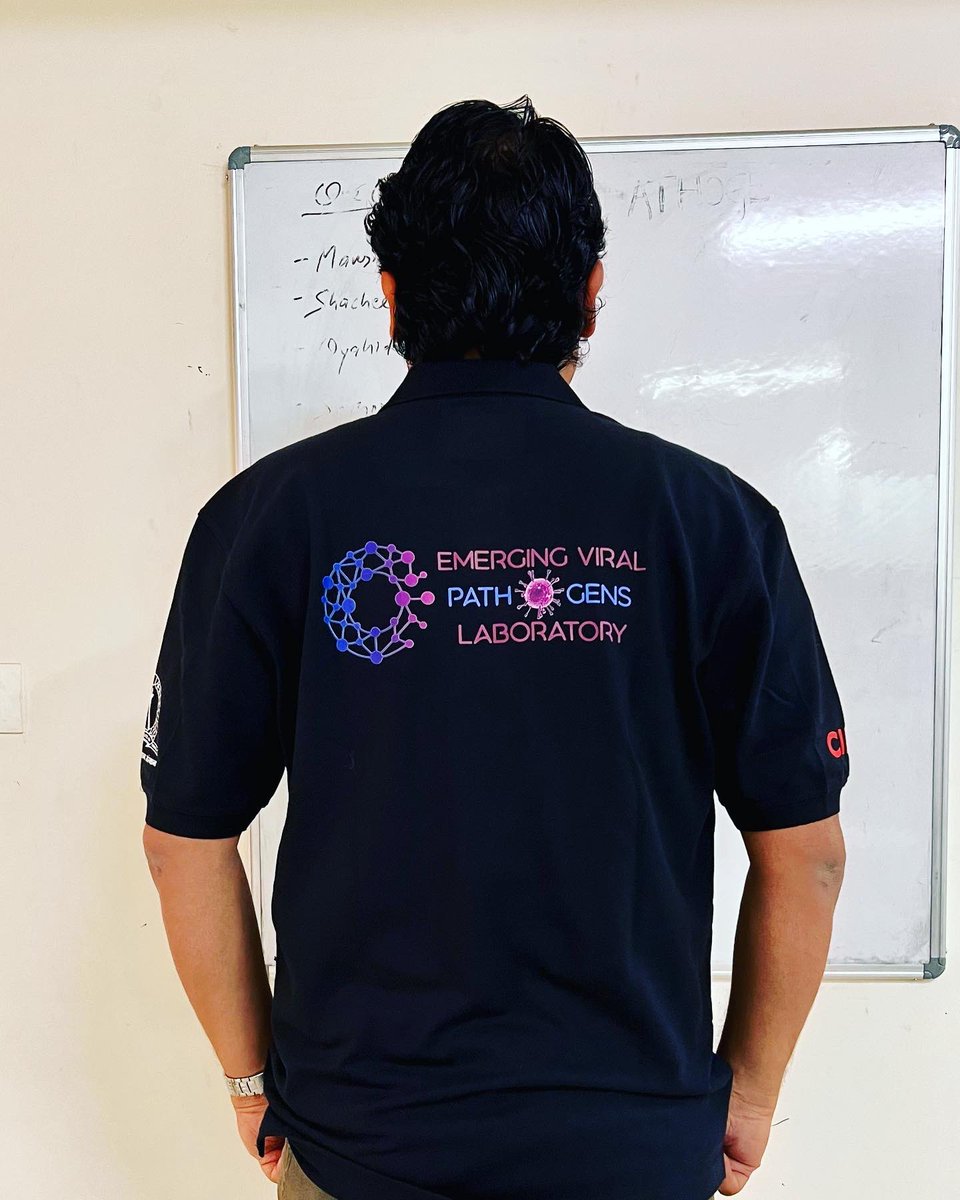 Trying On new Lab T-Shirt, designed by lab colleagues.