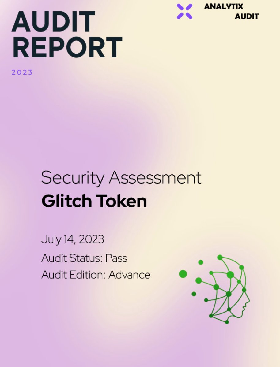 glitch_ngo's tweet photo. We have been audited!

https://t.co/tdsa5J7lvD

#audit #glitch #eth https://t.co/2wRG6bwxhH